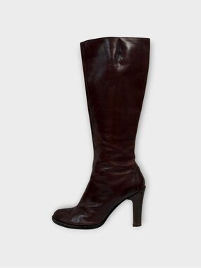 CNC Costume National Tall Dark Brown Leather Heel Boot